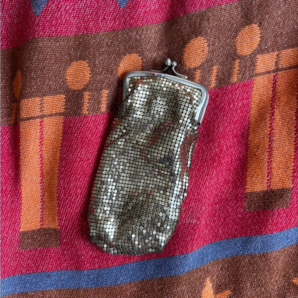 40s Whiting & Davis gold chain eyeglasses case